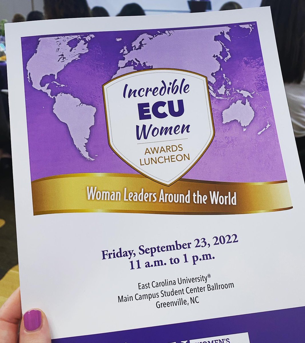 laurenm83's tweet photo. I am consistently surrounded by some incredible ECU women, but I love when we get to acknowledge and celebrate them 💜 Fantastic job, @ECUroundtable and @ECUAdvancement on an amazing event! https://t.co/9ehfYYvOQq