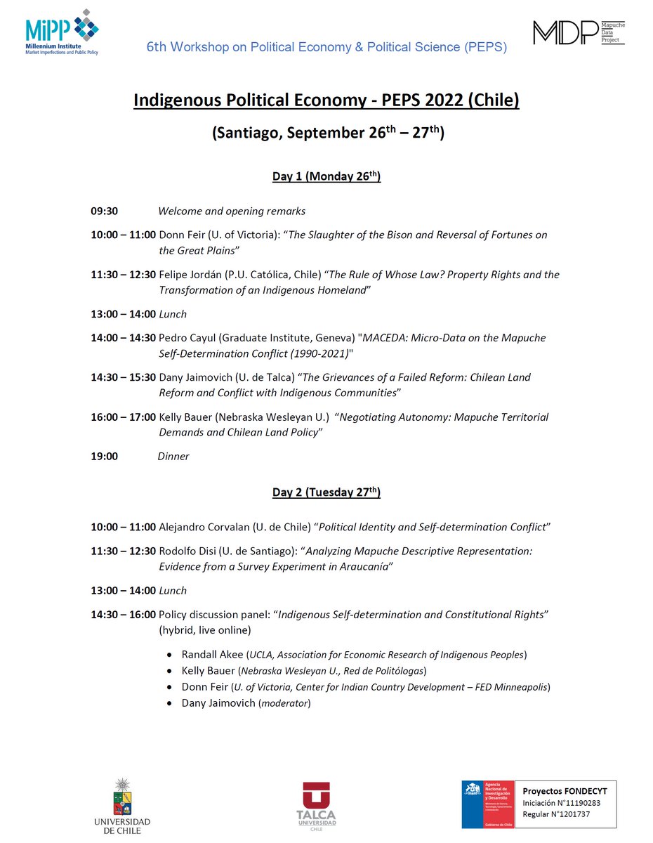 djaimovi's tweet photo. I am co-organizing the Indigenous Political Economy Workshop at @info_mipp  with great presenters: @__queli @DonnFeir @FelipeJordn @rdisip @pedrocayul @Refigurar @indigenalysis 

It is also a closing event of my FONDECYT @AnidInforma project, I will present the main results https://t.co/YoFXaQOWUG