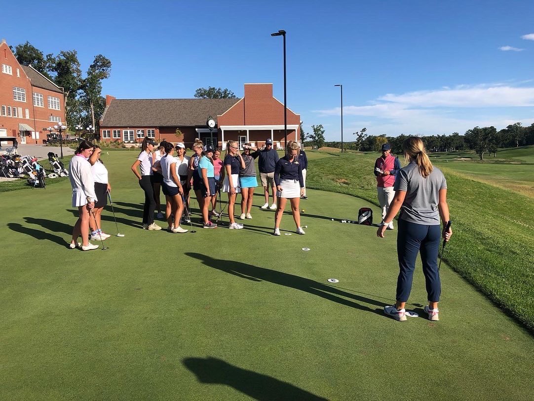 MMUWGOLF's tweet photo. Enjoyed a tutorial on AimPoint putting yesterday with Luke Donah, head pro at Cedar Rapids CC and Iowa’s #1 rated instructor by Golf Digest. #sinkingputts 🐦 https://t.co/jizeoTpnHc