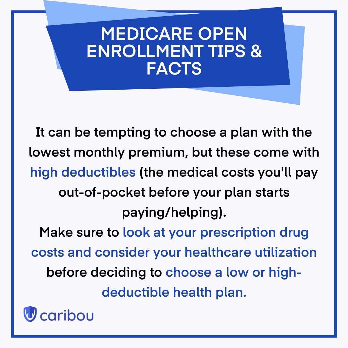 caribou_wealth's tweet image. We're back with another quick tip as you prepare for Medicare Open Enrollment!

#MedicareTips #MedicareOpenEnrollment #FinancialPlanning #HealthcarePlanning