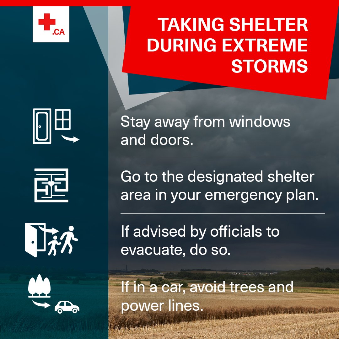 ⚠️During extreme storms: 
✔️Move to a safe place, away from windows and doors
✔️Listen to local news &amp; weather reports
✔️Go to the designated shelter area in your emergency plan
✔️Prepare for secondary risks such as power outages
More tips: bit.ly/3dvAUck #HurricaneFiona