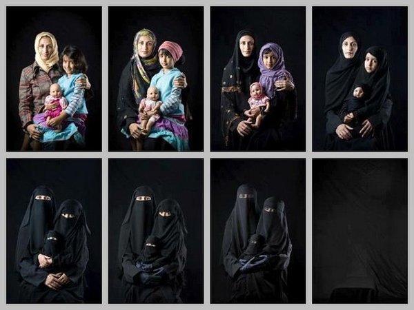 womensart1's tweet image. Yemeni photographer Boushra Almutawakel from 'The Hijab Series: Mother, Daughter, and Doll' (2010) #WomensArt
