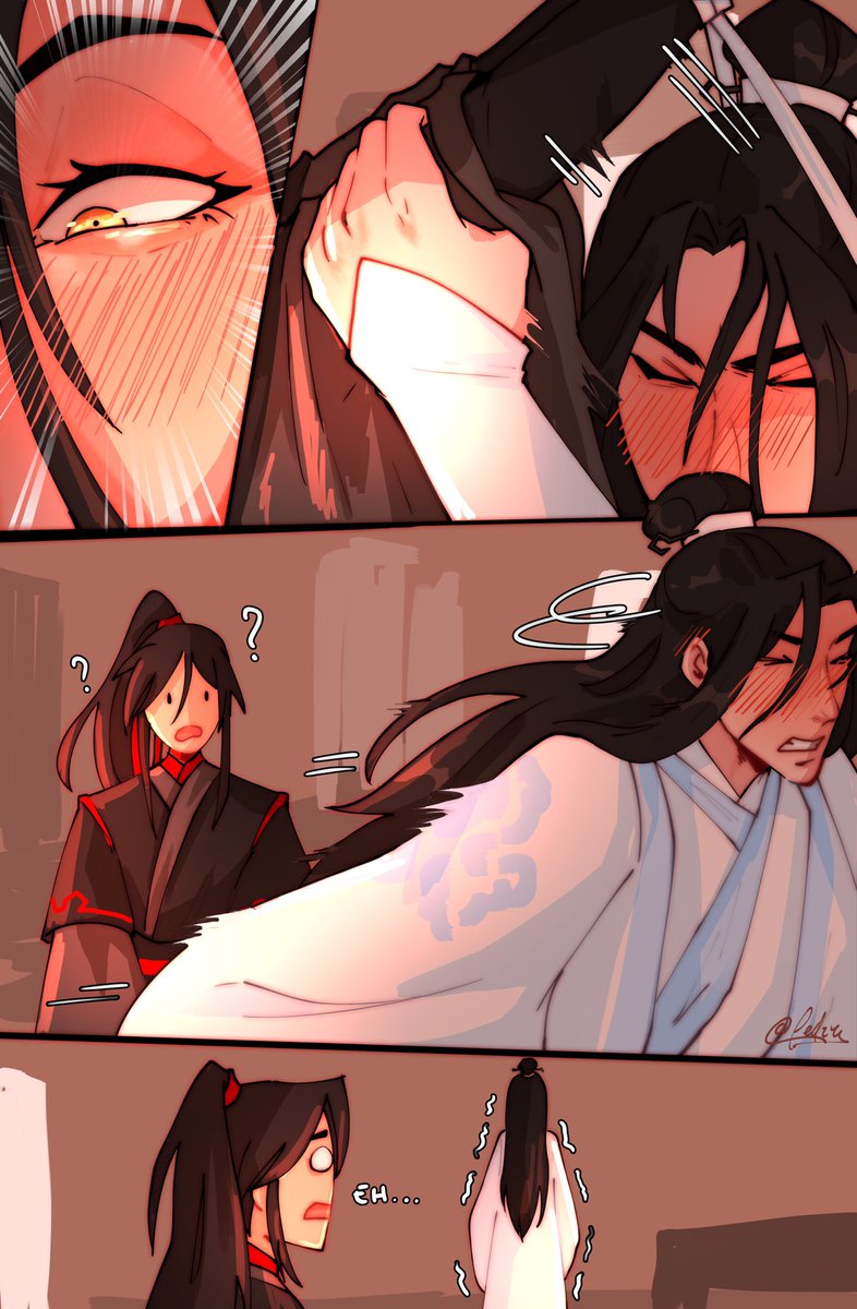 fedzz_z's tweet photo. “is it enough” an MDZS comic of a scene from volume 2 that won’t leave my head😵‍💫
just a little warning for people who don’t know: lwj is drunk in this scene so if you’re uncomfortable with that refrain from reading this thank you sm
#wangxian #mdzs
1/3 https://t.co/Ui9fzj7ZbR