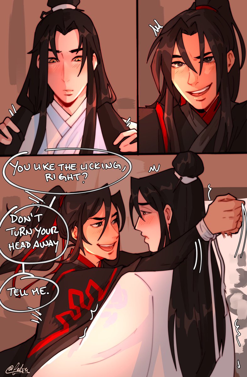 fedzz_z's tweet photo. “is it enough” an MDZS comic of a scene from volume 2 that won’t leave my head😵‍💫
just a little warning for people who don’t know: lwj is drunk in this scene so if you’re uncomfortable with that refrain from reading this thank you sm
#wangxian #mdzs
1/3 https://t.co/Ui9fzj7ZbR