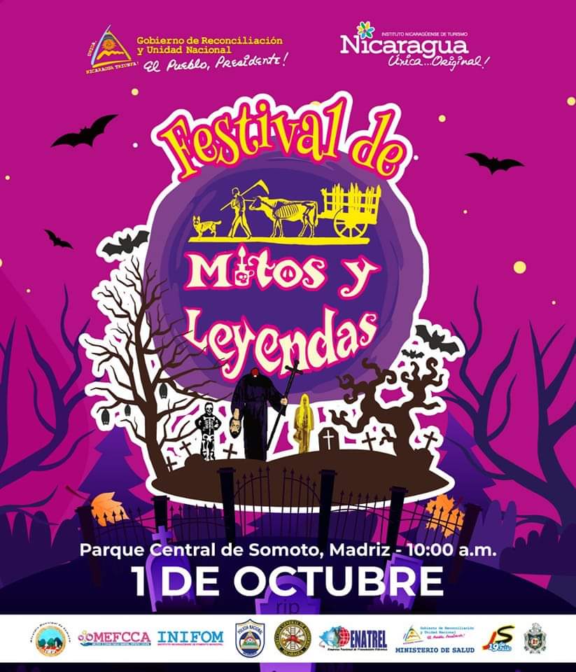 Pronto sera el Festival de Mitos y Leyendas Somoto 2022. 🗓 Sábado 1 de octubre 2022 🚦 Parque Central de Somoto, Madriz ⏰️ 10:00 am Al cierre del Evento amenizara el Grupo Musical Via Libre #UnidosEnVictorias #PatriaBenditayLibre @superfrog89 @QuenriM @Uva22