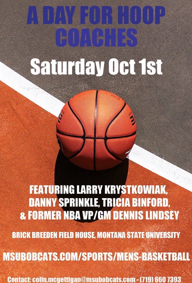 Andy Hill (@coachillcats1) on Twitter photo 1 week away! Come join us 🔥🏀💯
@MSUCoachSprink <a href="/jeffgraham30/">Jeff Graham</a> <a href="/danielbsalle/">Daniel Salle</a> <a href="/alexeschelman/">Alex Eschelman</a> <a href="/blamberty/">Bill Lamberty</a> <a href="/MSUBobcats/">Montana State Bobcats</a> <a href="/MSUBobcatsMBB/">Montana State Men’s Basketball</a> <a href="/MSUBobcatsWBB/">Montana State WBB</a> <a href="/kylecajero/">Kyle Cajero</a> <a href="/cjhaz14/">Chris Haslam</a> <a href="/MHSA_MT/">Montana High School Association</a> #ubuntu #gocatsgo 1 week away! Come join us 🔥🏀💯
@MSUCoachSprink <a href="/jeffgraham30/">Jeff Graham</a> <a href="/danielbsalle/">Daniel Salle</a> <a href="/alexeschelman/">Alex Eschelman</a> <a href="/blamberty/">Bill Lamberty</a> <a href="/MSUBobcats/">Montana State Bobcats</a> <a href="/MSUBobcatsMBB/">Montana State Men’s Basketball</a> <a href="/MSUBobcatsWBB/">Montana State WBB</a> <a href="/kylecajero/">Kyle Cajero</a> <a href="/cjhaz14/">Chris Haslam</a> <a href="/MHSA_MT/">Montana High School Association</a> #ubuntu #gocatsgo