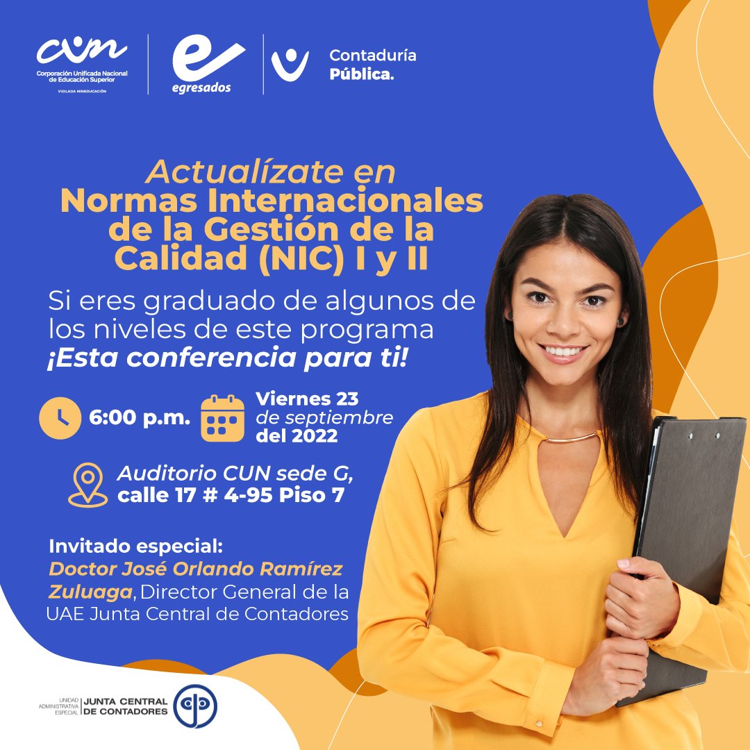 UAEjuntacc's tweet photo. #Hoy el director general,José Orlando Ramírez Zuluaga, estará en la CUN - Corporación Unificada Nacional de Educación Superior dialogando sobre #nic1 y #Nic2
Si desean participar pueden diligenciar el formulario de
Inscripciones➡️https://t.co/3bO0dpRhxn https://t.co/SETMVVDlJw