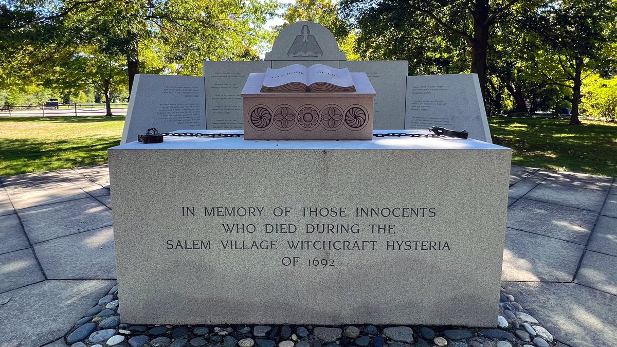 RemarkablePod's tweet photo. Yesterday marks the 330th anniversary of the last major executions of the witch trials. We took a trip out around Danvers to see the memorial to the victims. Highly recommend! https://t.co/QS0bkXUhKz