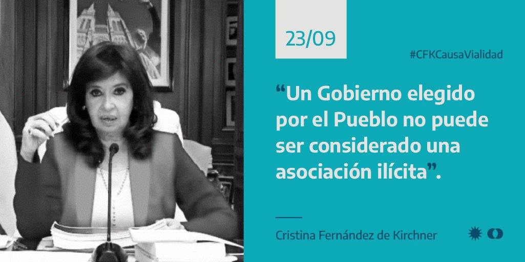 AntolinMagallan's tweet photo. La historia va a juzgar a @CFKArgentina como lo que es: la líder indiscutida del movimiento nacional y popular.

Y a lxs fiscales y jueces del partido judicial, como lxs serviles empleadxs de la maquinaria del lawfare y la persecución política

#TodxsConCristina
#TodosConCristina https://t.co/5pihcQIUDA