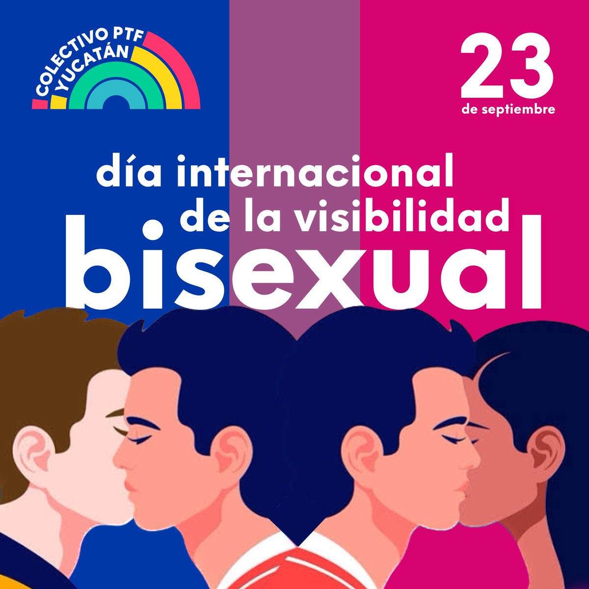 ColectivoPTFYuc's tweet photo. El día de la visibilidad bisexual nació como una respuesta a la bifobia, los prejuicios, y a la marginación que las personas bisexuales sufrían (y aún sufren) por parte de la comunidad LGBTQ+, o por personas heterosexuales. 💙💜💖 #OrgulloBI23S https://t.co/mcPsNlFljk