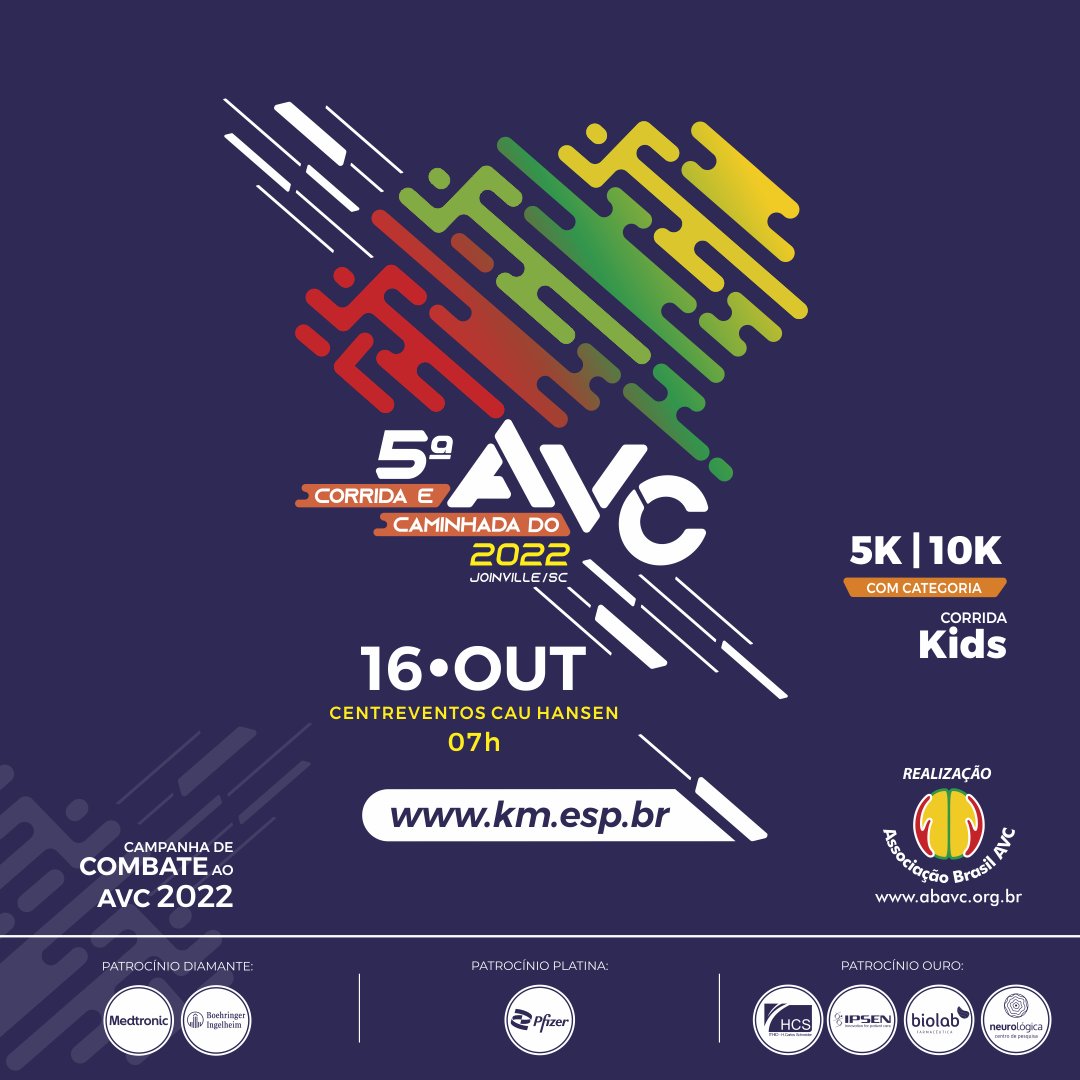 ABAVC_Oficial's tweet photo. 🙋‍♂️ Já garantiu a sua inscrição?
Venha correr e caminhar para combater o AVC.

Acesse: https://t.co/MzZCA8MWvU

#abavc #avc #saude #prevencao #cuidados #campanhadoavc #campanhaavc2022 https://t.co/ywe3ZPEqQ8