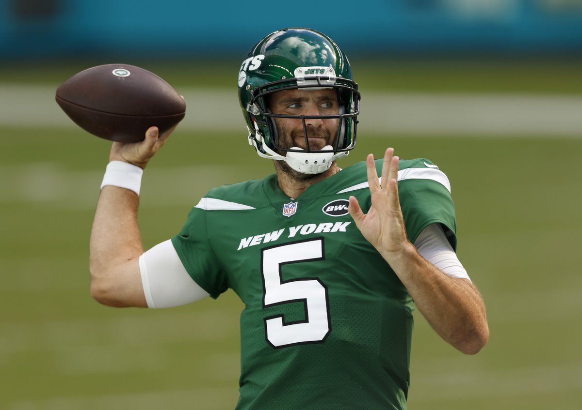 NFLonCBS's tweet image. Joe Flacco this season:

                                           NFL RANK
Completions      63                1st
Pass yards         616              3rd
Pass TD               5                 8th