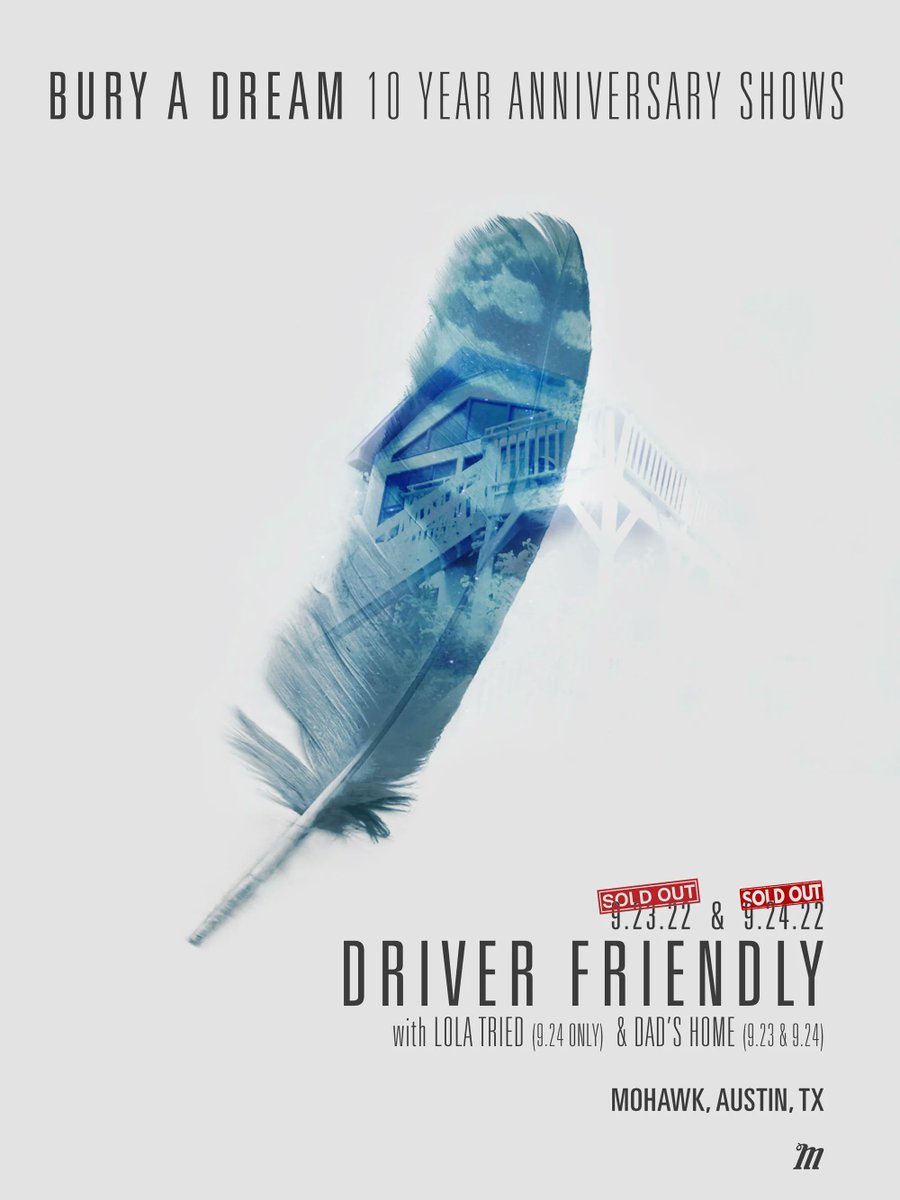 🔹SOLD OUT🔹 Tonight, indoor: Night One of <a href="/DriverFriendly/">Driver Friendly</a> with Dad's Home! Doors at 9pm, all ages. See ya soon!