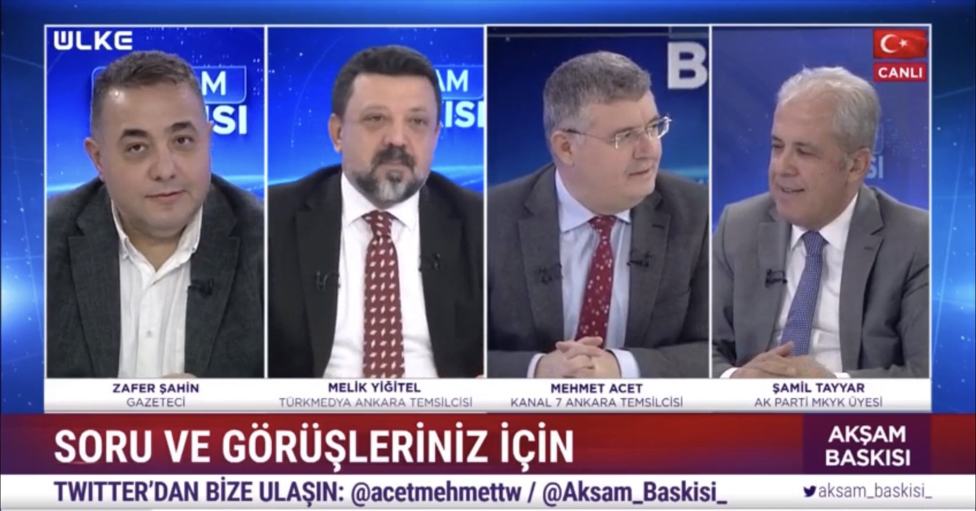 Zafer Şahin on Twitter: "Ülke TV'de başladık..Sonra duymadım, görmedim demesin kimse:))" / Twitter