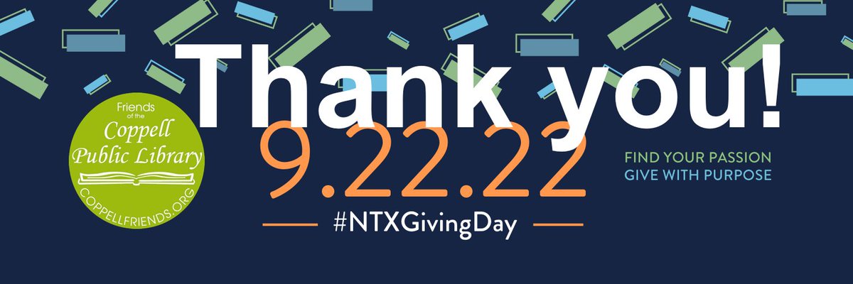 THANK YOU!

Our passion is enhancing the library experience for our entire community, and your generous gifts on North Texas Giving Day empowers us to do just that!

We ❤️ our Friends!