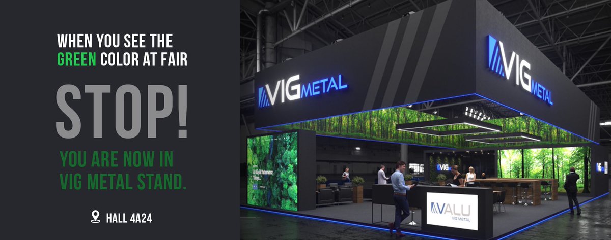 VIGMETAL's tweet photo. When you see the green color at fair, stop! You are now in Vig Metal stand.
🌱🌿
Fuar alanında yeşil görünce durun! VİG Metal standındasınız.

#VigMetal
#VigGroup
#Düsseldorf
#aliminumworldtradefair https://t.co/RewtmRktKf