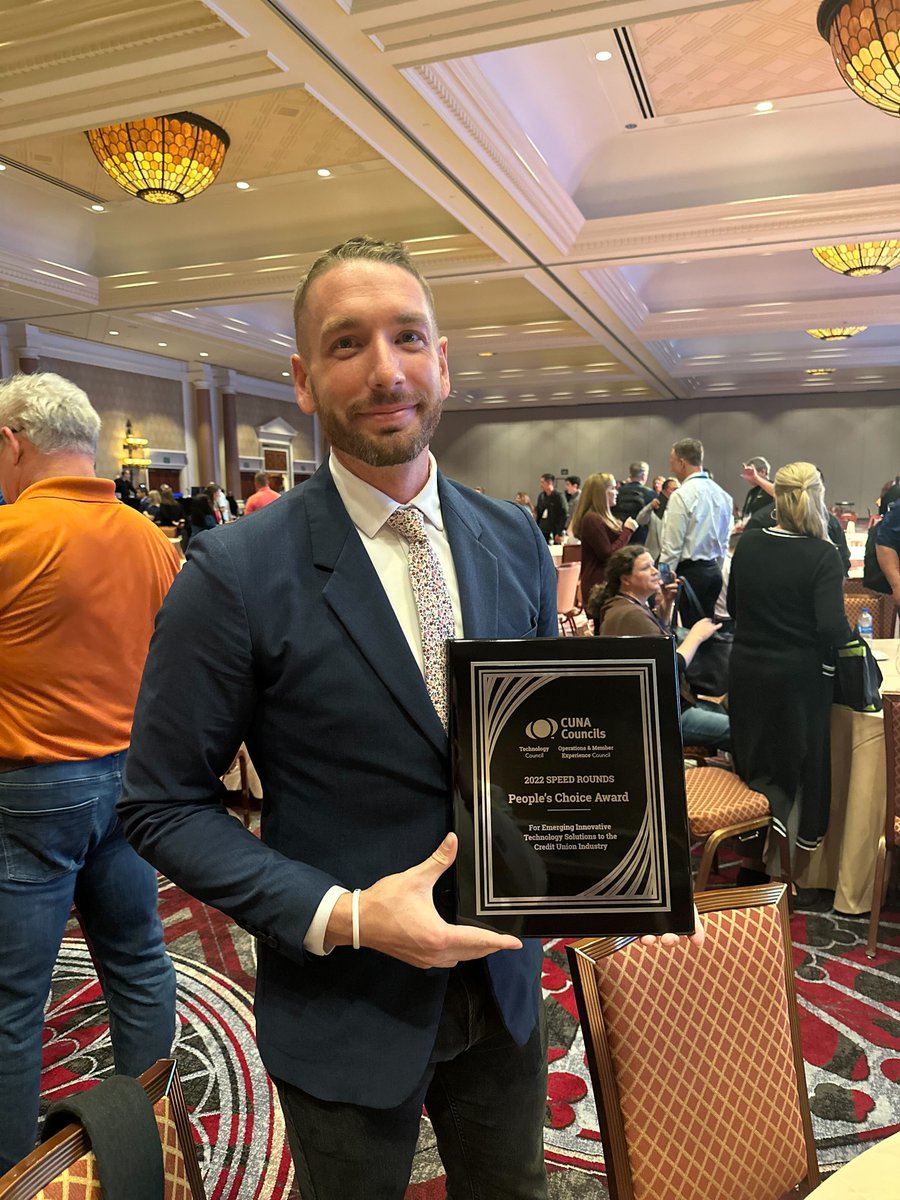 POPioVideo's tweet photo. And the winner is... 🥁

⭐️ Tim Pranger ⭐️

Tim was the recipient of the "People’s Choice Award” at this year's CUNA Tech Council in #lasvegas. Thank you to those who voted, the Eltropy + POPi/o rocketship is just beginning to take off! 🚀 https://t.co/eRrGQoY1iQ