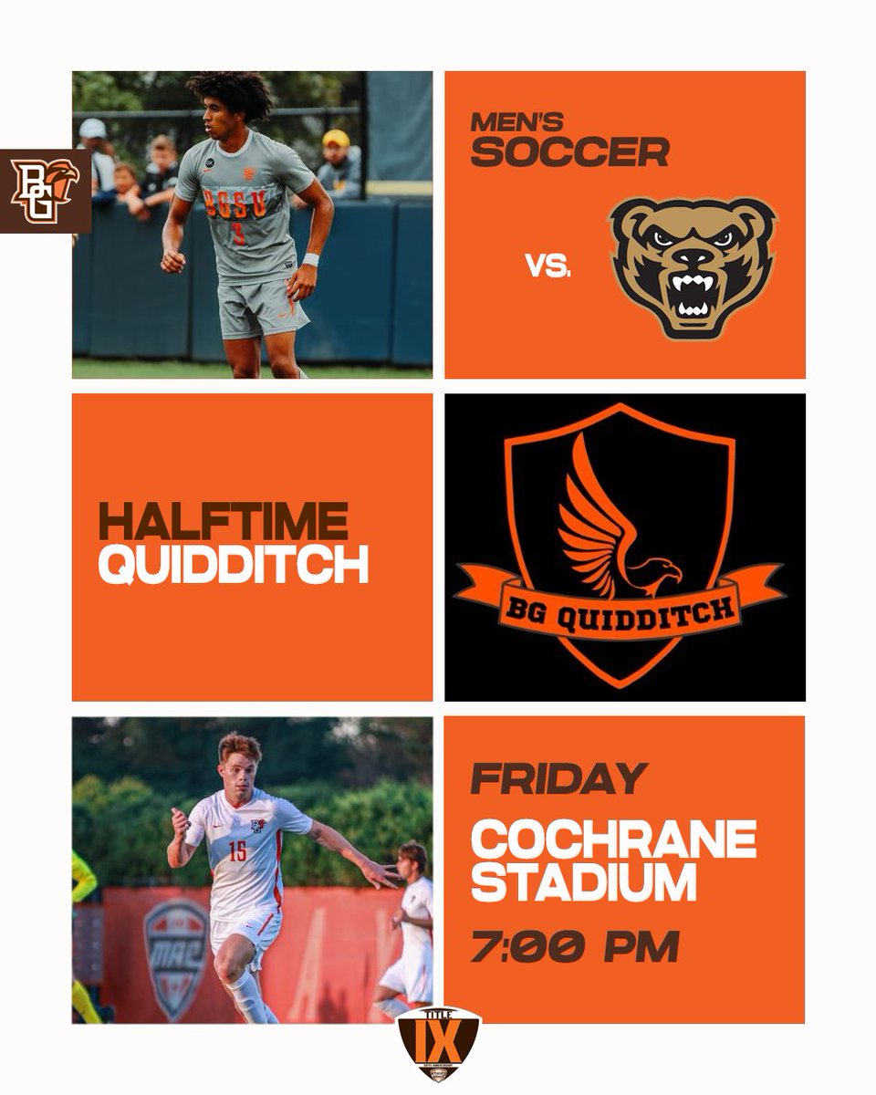 Wake up. It's GAMEDAY!
@BGSUmenssoccer hosts Oakland at 7PM
HALFTIME: <a href="/bgsuquadball/">BGSU Quadball</a>