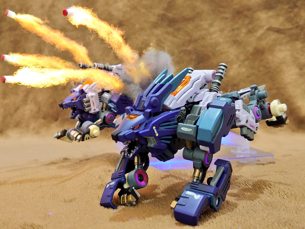 ゾイドブロックス HMM風レオストライカー 全塗装 一部蛍光発光 レオ