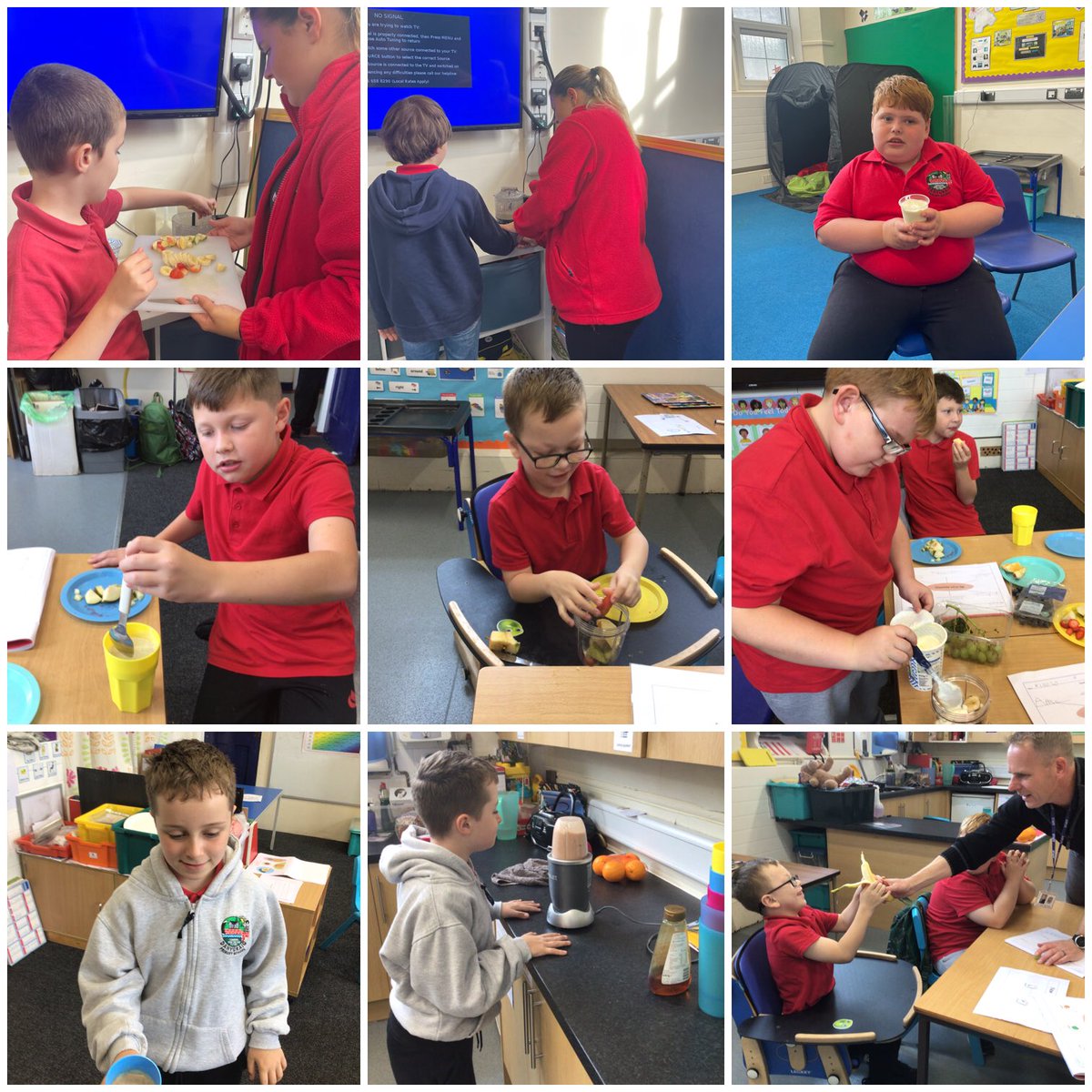 DanygraigP's tweet photo. The Sunbeams class have launched their new topic “incredible me”this week. They have designed and made their own fruit smoothies when learning about healthy eating. #DYGPWB https://t.co/jvXxTTls1I