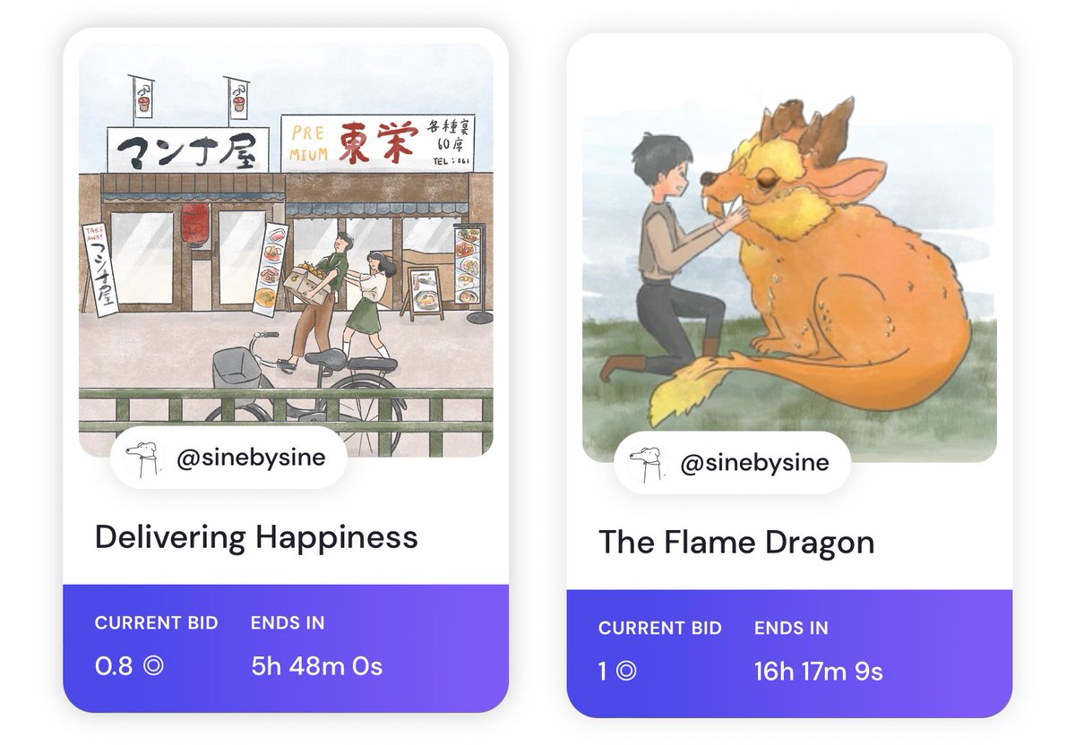 sinebysine_'s tweet photo. Delivering Happiness/ The Flame Dragon have started
🥹🥹❤️🙏✨

if you’d like to join the auction
Here is the link 
https://t.co/KiHG2oWyJj
#SolanaNFT #solanaNFTproject #NFTs https://t.co/cINpPmDLl6