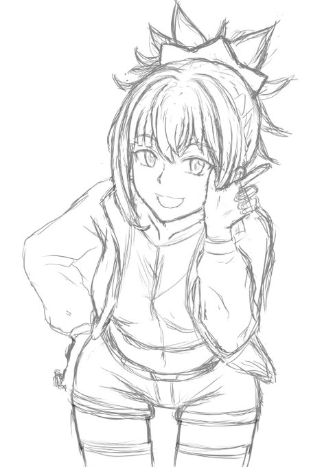 ラフとはいえさっきの眉毛ゼロだったのかわいそうだったので眉毛描いてあげましたw 
