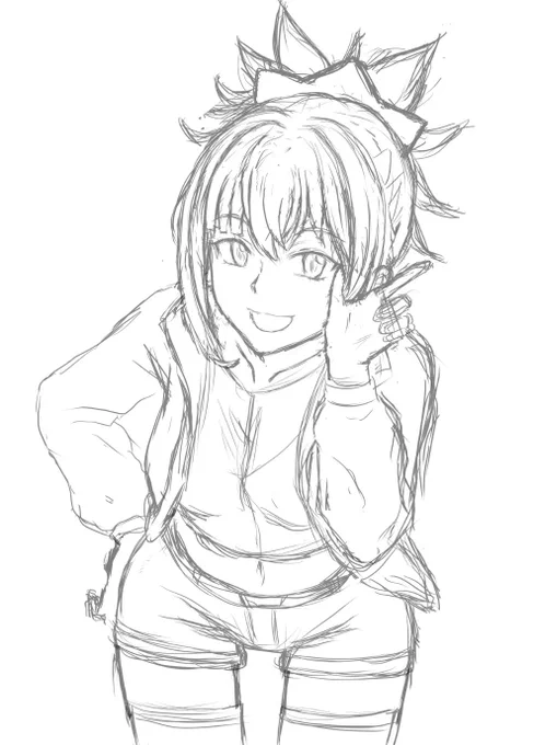 ラフとはいえさっきの眉毛ゼロだったのかわいそうだったので眉毛描いてあげましたw 