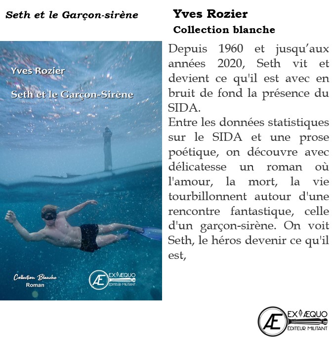 EditionsExAequo's tweet photo. ✍️📅📚#savethedate Le 21 octobre - Yves Rozier sera en #dédicaces à 18h30 à la Librairie Un point un trait à Lodève (34) @unpointuntrait
pour son livre paru dans la #CollectionBlanche : Seth et le garçon sirène https://t.co/3HjJatgb0Y