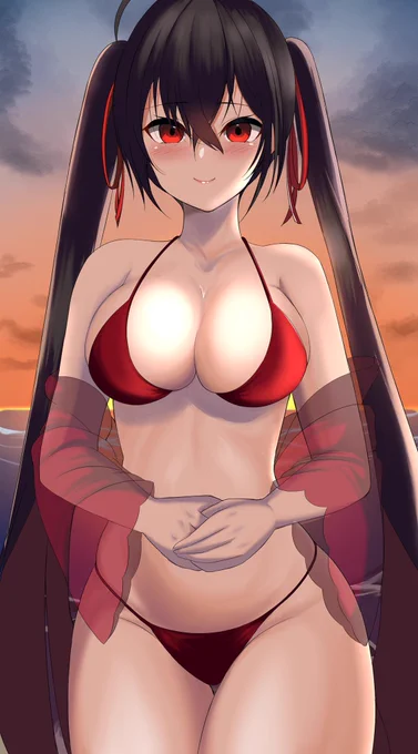 #夏が終わりそうだし今年描いた水着絵を貼ろうもう一度とっておきの大鳳見てくれ… 