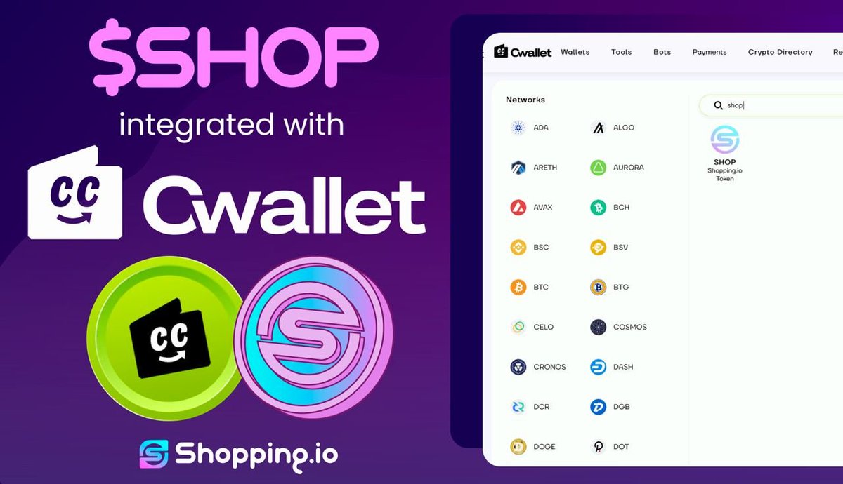 Congratulations to @cctip_com for rebranding as #Cwallet. 🎉
To celebrate this and $SHOP's integration on the platform, we're holding a #Giveaway of 2000 $SHOP🎁 

✅Complete the tasks by September 28th for a chance to win: t.cwallet.com/Ssdw

#ShopWithCrypto