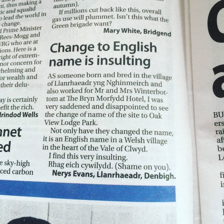 Da iawn mam!! Rhag eich cwilydd yn wir <a href="/OakViewLodges/">Oak View Lodge Park at Bryn Morfydd</a> 
Bryn Morfydd di bod yn rhan or Pentre ers y 60au ! 

Be da chin feddwl o hyn ? @Tudur @boimoel <a href="/dafyddiwan/">Dafydd Iwan</a> 

Shame on you <a href="/OakViewLodges/">Oak View Lodge Park at Bryn Morfydd</a>