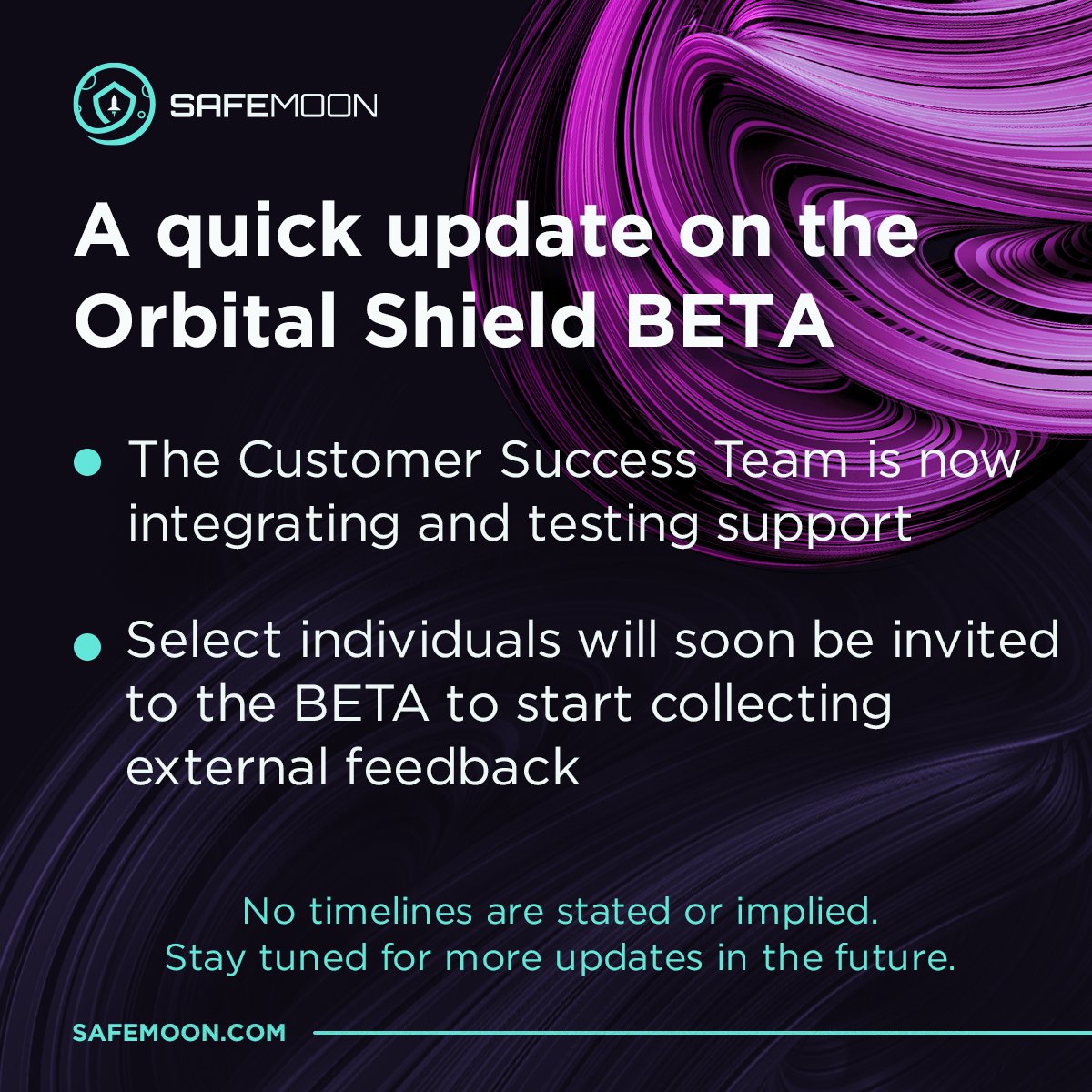 safemoon's tweet photo. Another #SAFEMOON update. 📢

This time regarding the #SAFEMOONORBITALSHIELD BETA! 🙌

Happy FriYay #SAFEMOONARMY! https://t.co/6ZswXOxF5I