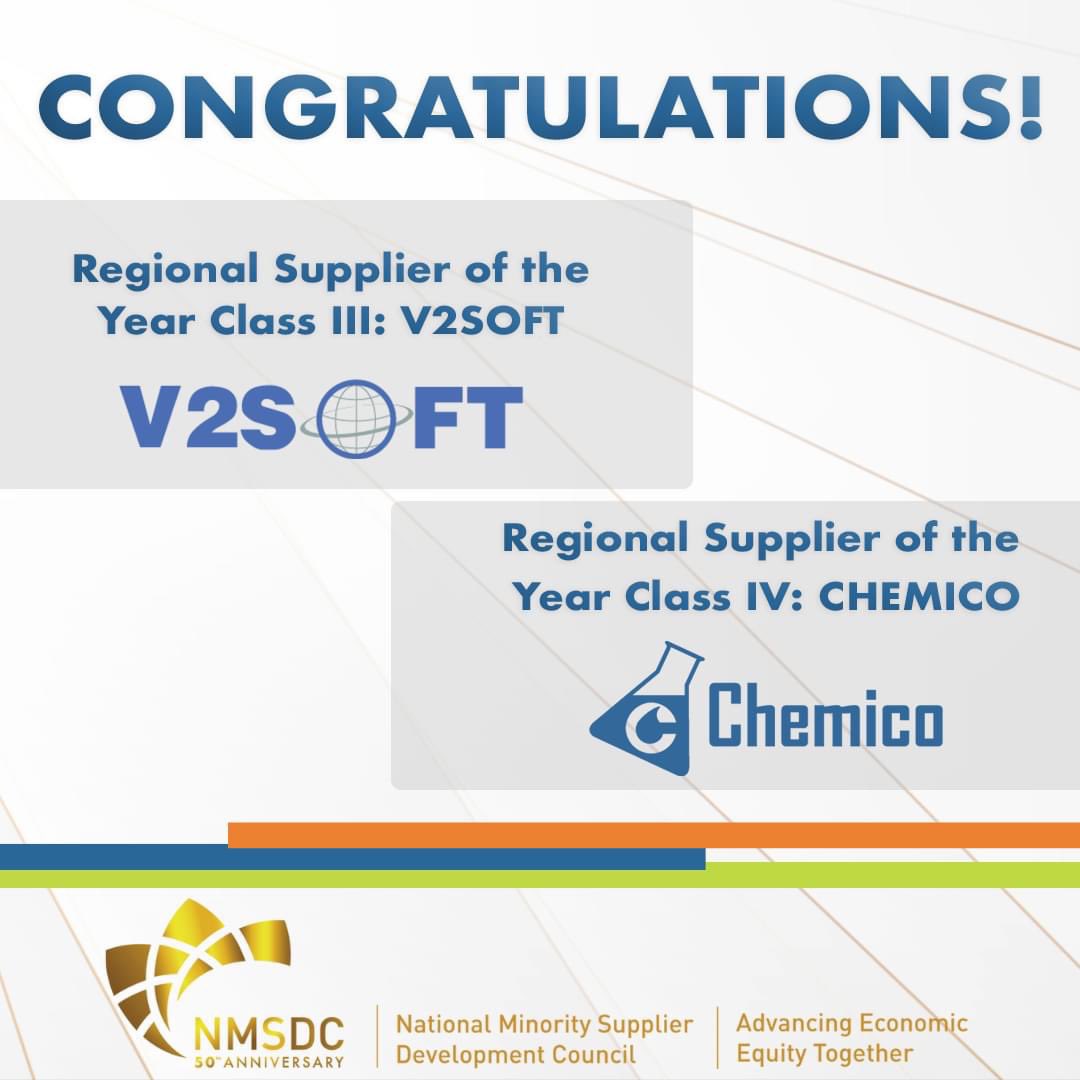 TheChemicoGroup's tweet photo. We’re so incredibly proud of our team and the work we do that has earned us this great honor! Thank you @nmsdchq and @michiganmsdc for the recognition! Congrats to @v_2_soft for also earning the class lll award!
#NMSDC #MMSDC #SupplierDiversity https://t.co/hurjv0XTIm