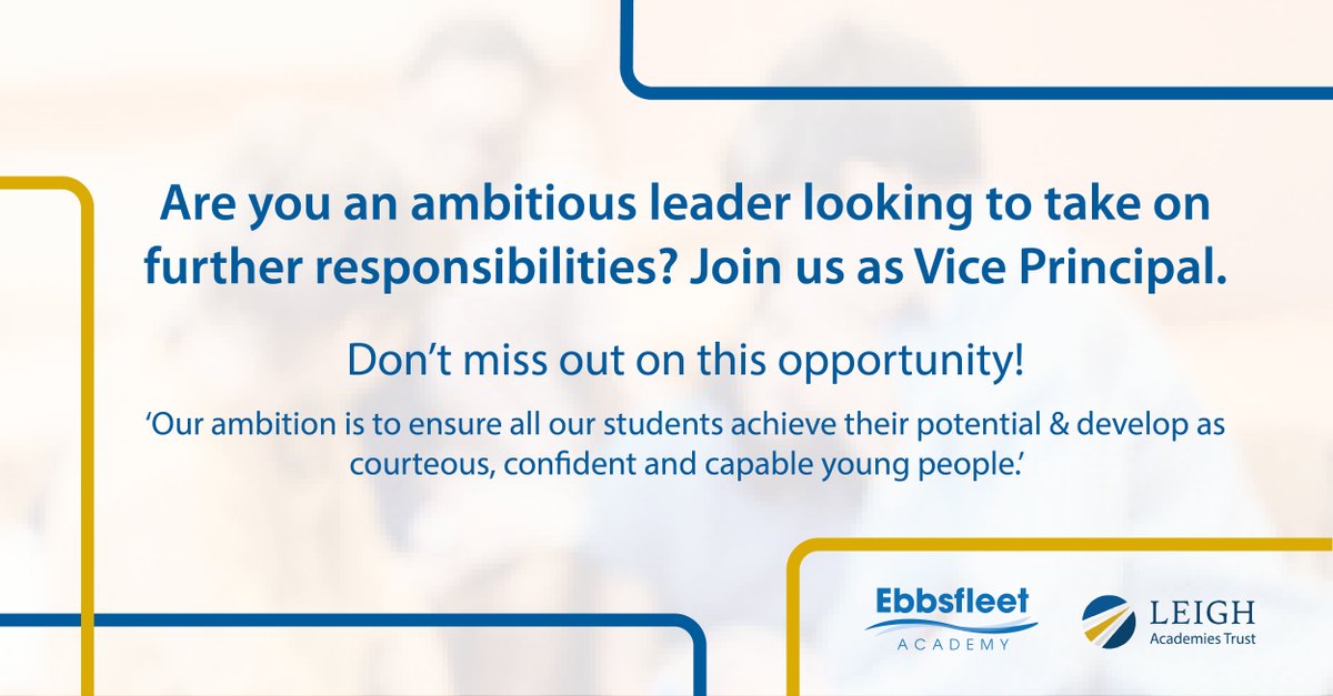 lat_careers's tweet photo. This is a truly exciting leadership opportunity within a very successful and financially sound, mature and geographically local multi-academy trust! Apply now!
Submit your application via: https://t.co/9XuoTQG7yL
#LeighAcademiesTrust #LATLife #LATCareers https://t.co/IHhn8LPQBQ