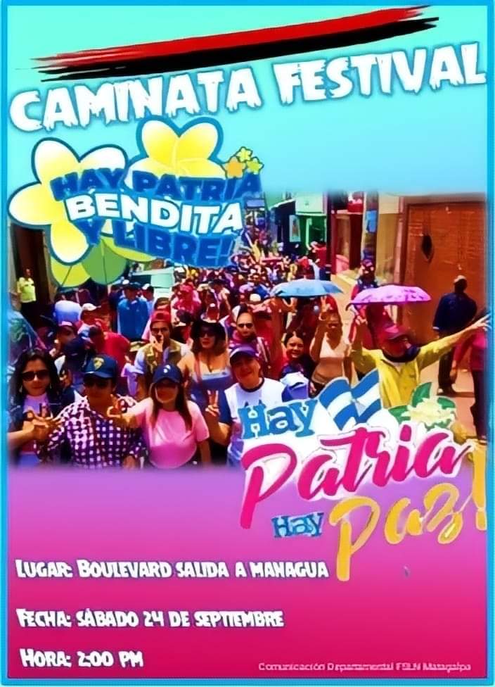 💥CAMINATA FESTIVAL
Continuamos con nuestras exitosas Caminatas en Fuerza d Victorias, como Pueblo q Lucha y Vence, 

HAY PATRIA BENDITA Y LIBRE

¡HAY PATRIA! ¡HAY PAZ!
SABADO : 24 SEPTIEMBRE

#UnidosEnVictorias 
#PatriaBenditayLibre 

<a href="/Atego16/">@🅰🆃🅴🅶🅾 🇳🇮</a> <a href="/carrionsam18/">Carrión Samantha</a> <a href="/BrownSugar_Pop/">˙·٠•●♥ 🌻🌻 ♥●•٠·˙</a>