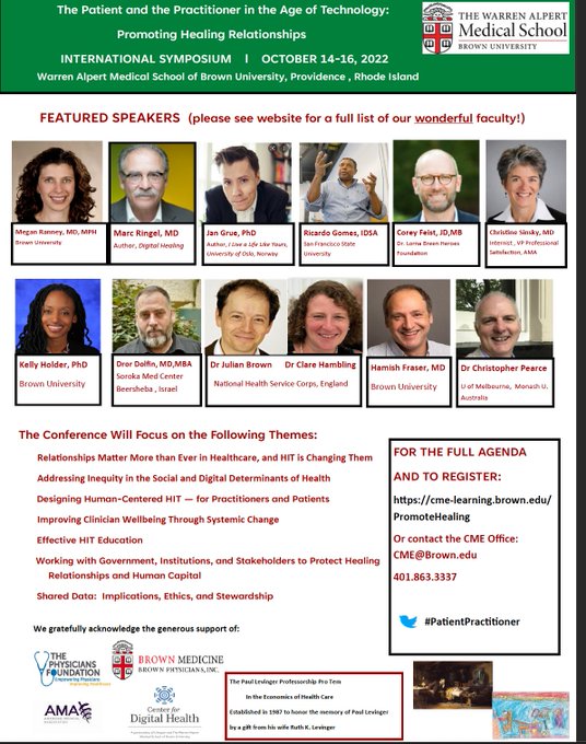 ElizabethToll3's tweet photo. How can we keep relationships at the center of healthcare while incorporating the best of HIT?   The Patient and the Practitioner in the Age of Technology:  Promoting Healing Relationships Providence October 14-16, 2022!  
https://t.co/xKKW3Al8Is

 #PatientPractioner https://t.co/XsAXyAyRyb