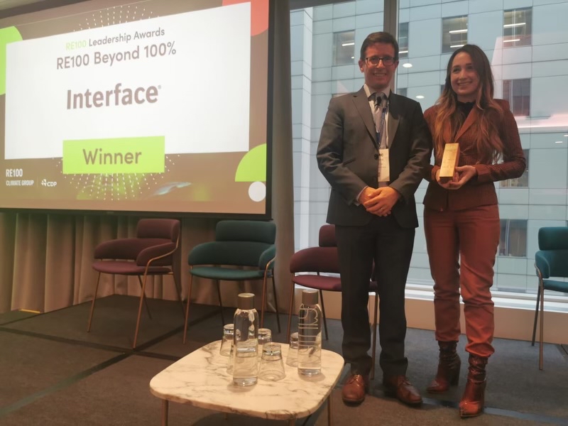 mrjonkhoo's tweet photo. At @InterfaceInc, we are delighted to be named the winner of this year’s #RE100 Beyond 100% Award for reaching 100% renewable electricity in our operations and for our innovative sustainability strategies. @ClimateGroup @theRE100 #ClimateTakeBack https://t.co/u68VtN8QSv https://t.co/6lAczP0qSq