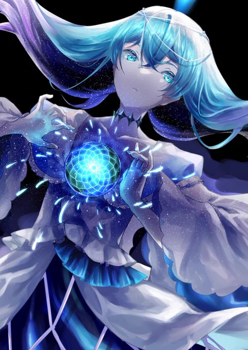 ちょっと前に描いた子と昼夜対で描いたつもりが大分塗りが変わっていた... 
