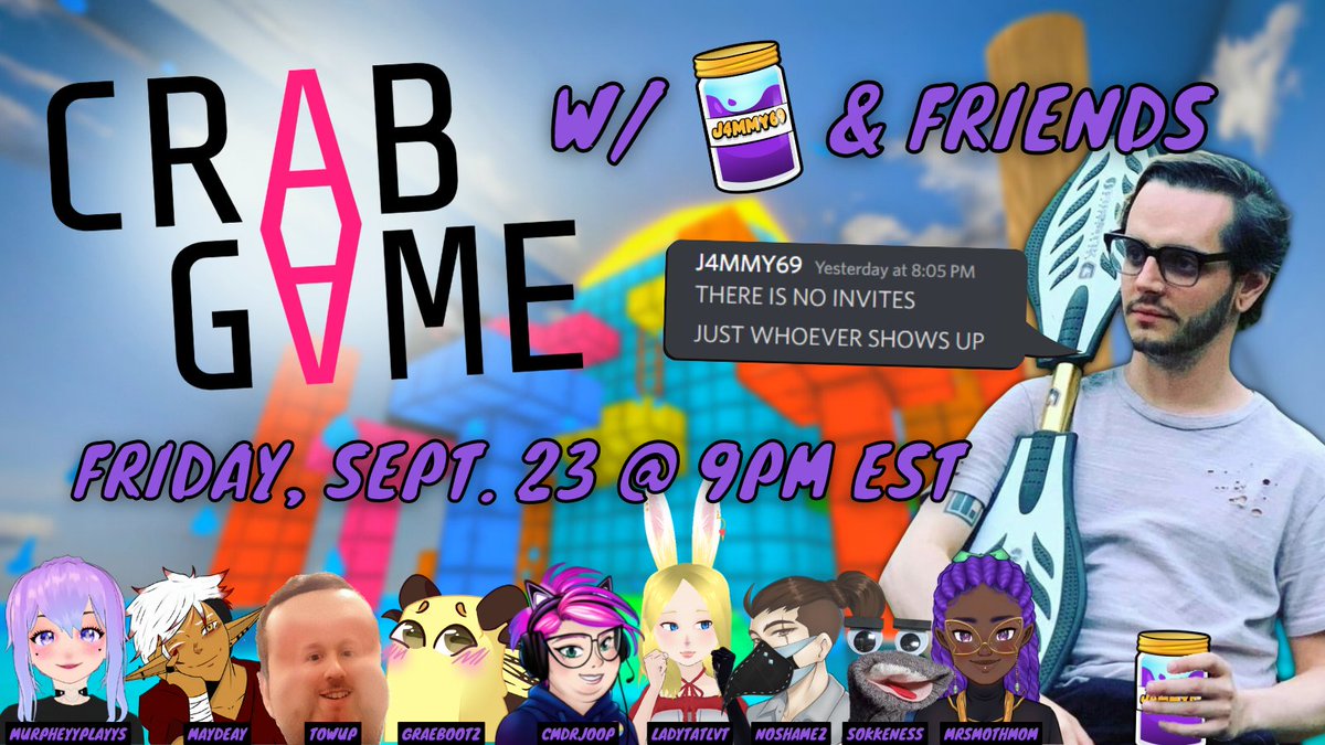 J4MMY69's tweet photo. TONIGHT!

OPEN LOBBYS, YOU CAN PLAY WITH ME. 

LOTS OF HOMIES TOO

@MrsMothmom 
@Yamextraordinar 
@NoshameZ 
@SokkeNess 
@Graebootz 
@EziSoup 

9PM EST

https://t.co/fFJJM7ehnA https://t.co/Myl0qH6dpR