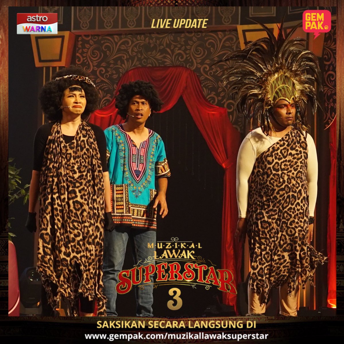 Astro_Gempak's tweet photo. #GempakLive : Fresh from Africa ! #cili #cilimls3 

Dapatkan Pek Premium 1 untuk penjimatan hebat. Hanya RM99.99/bln untuk 6 bulan! WhatsApp "NAK ASTRO" ke 03 9543 3838

#NowYouCan #NewAstroExperience #PekPrimary
#MuzikalLawakSuperstar3 #mls3 https://t.co/5AnCnZLdpr