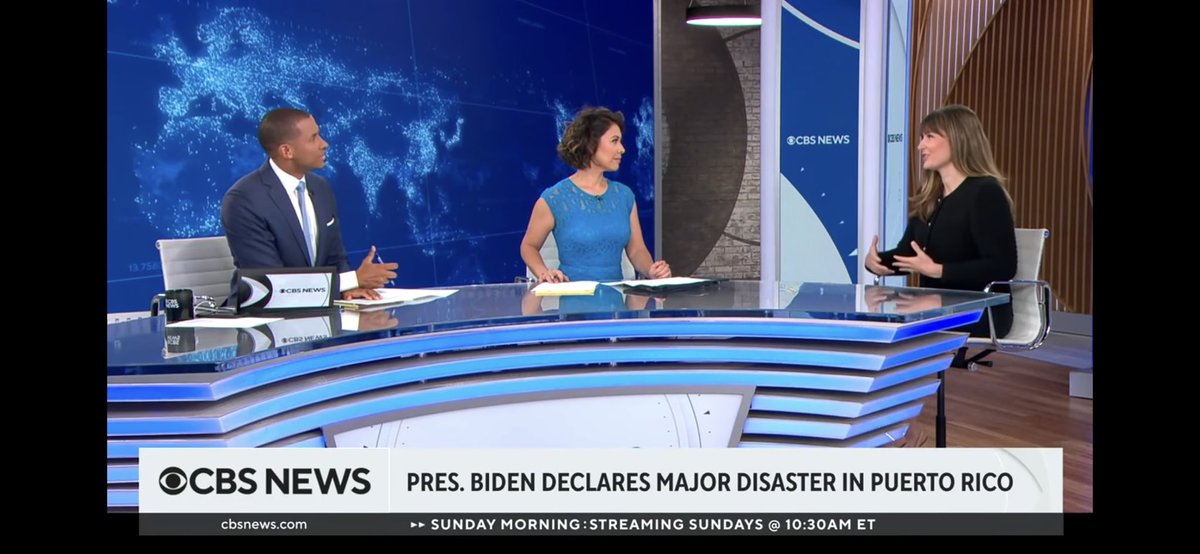 Yesterday on <a href="/CBSNews/">CBS News</a>, we discussed the evolving situation in #PuertoRico after Hurricane #Fiona. Full clip: youtu.be/FpbzEInN7Ps