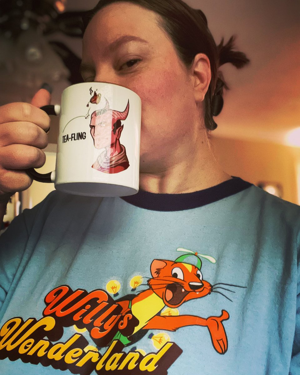 Who me?  Oh, you know, just enjoying this pumpkin spice coffee on a beautiful #fall morning knowing that I ADVANCED TO THE NEXT ROUND OF THE @officialfaceofhorror CONTEST!!! #horror #ThankYou #HorrorFamily #HorrorCommunity #HorrorFan #DnD @willyswondermov