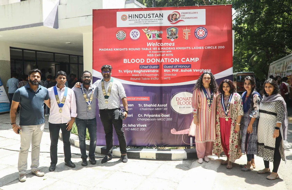 HindustanUni's tweet photo. The Chancellor's Day Celebrations kicked off with a #BloodDonationCamp organised by the #NSSwing of #HITS alongside #MadrasKnightsRoundTable181 and #MadrasKnightsLadiesCircle200. This event witnessed a gather of 531 donors who participated in this noble cause. #MyHindustan https://t.co/diD2C02A15
