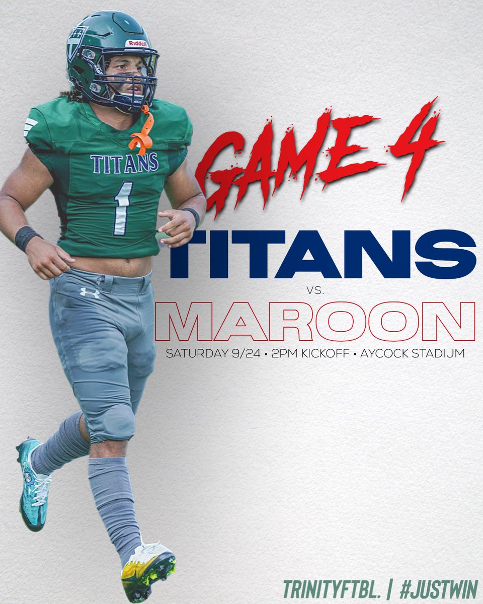 GAME #4‼️ 📅 Saturday, September 24th 🆚 Episcopal 📍 Aycock Stadium ⌚️ 2PM #JustWIN