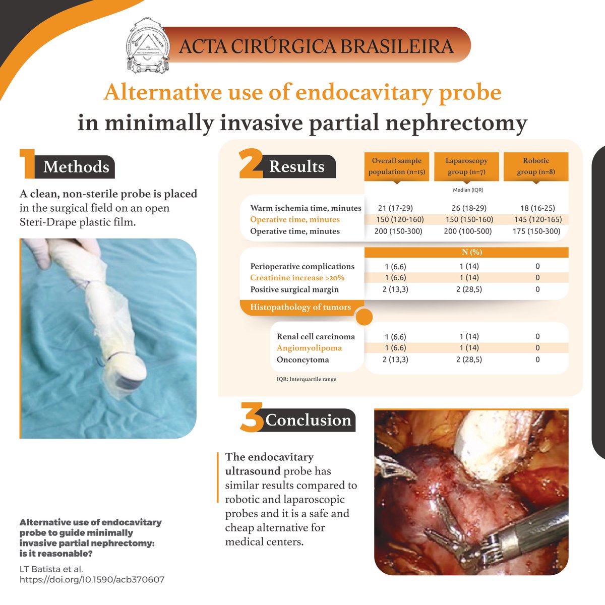ActaCirurgicaBR's tweet photo. 🔝Editor's pick for @ActaCirurgicaBR! Alternative use of endocavitary probe to guide minimally invasive partial #nephrectomy: is it reasonable?

#kidneyneoplasms #ultrasonography #SurgEd #MedEd #surgtwitter #SoMe4Surgery #MedStudentTwitter #visualabstract https://t.co/VPlFZu0siF