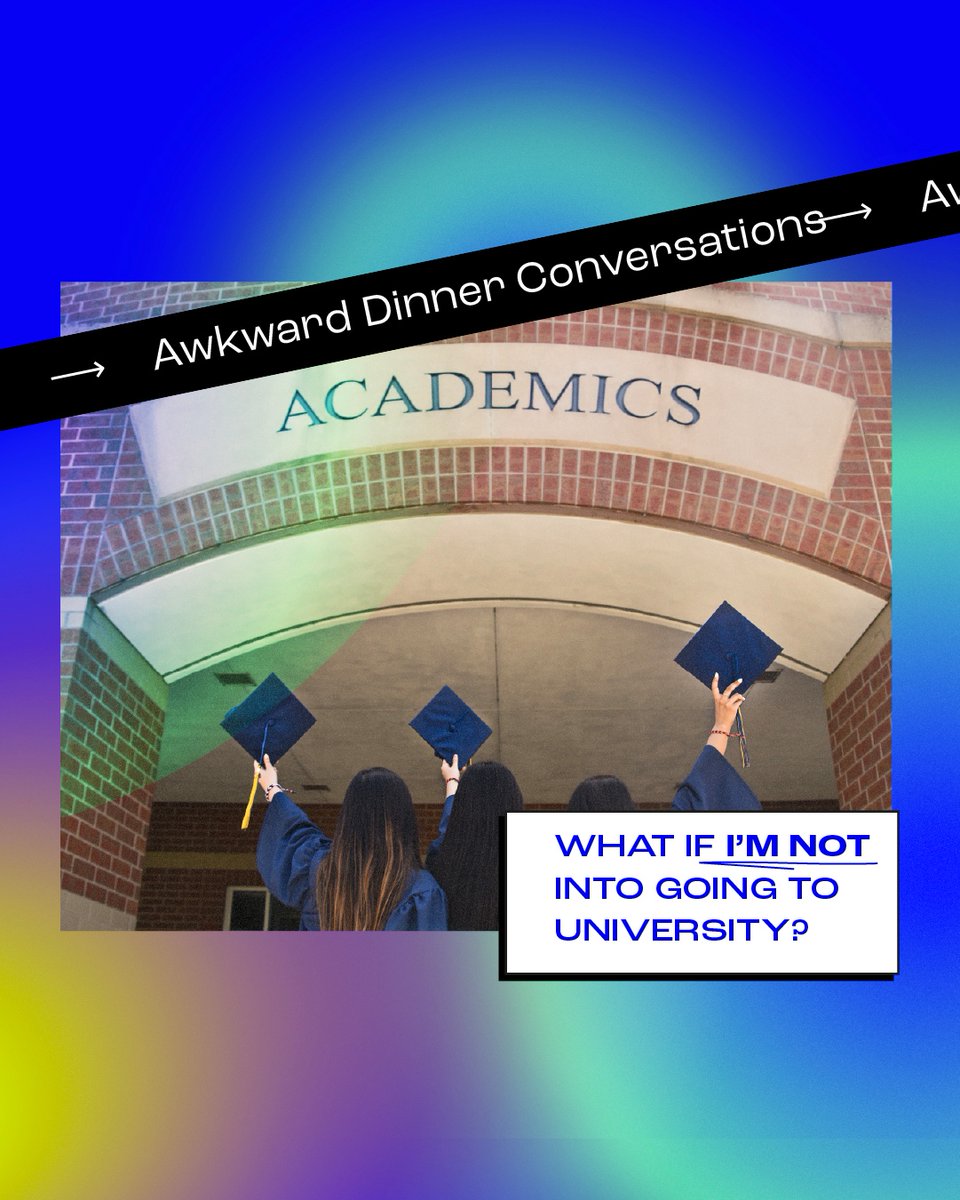 discussionbox's tweet image. The pressures to go to uni are real. But don&apos;t stress about going if that’s not what you want to do. Being happy or successful isn&apos;t dependent on having a degree. But if you do want to go, that&apos;s also fine! Finding your own path can take time, and that&apos;s OK! 🤓