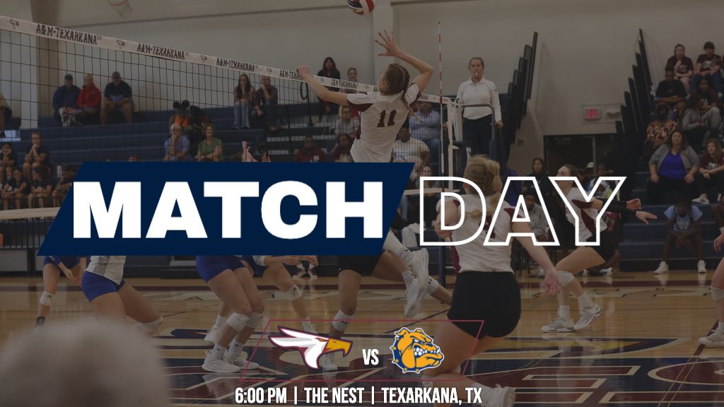 🦅🏐MATCH DAY🏐🦅

🎟 FREE ADMISSION 
🆚: <a href="/jcubulldogs/">Jarvis Christian Bulldogs</a> 
⌚️: 6PM
📍: Texarkana, TX
📊: bit.ly/3xNK6zE
📺: bit.ly/3T7dZnC

Go Eagles!!