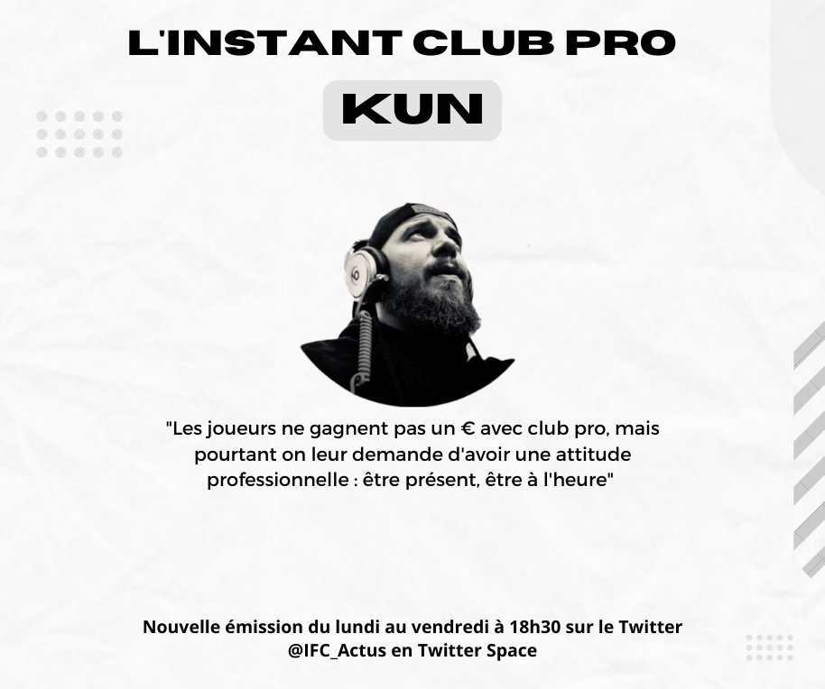 💪C'était hier dans l'instant club pro, <a href="/_xKun/">Kun</a> a soulevé un vrai sujet en parlant de l'exigence de l'univers club pro, alors que les joueurs ne gagnent pas un euro. Qu'en pensez-vous ?