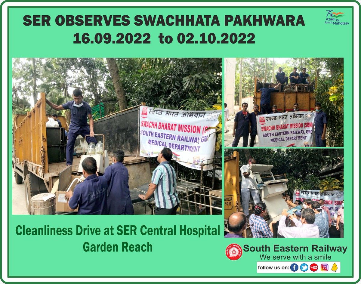 serailwaykol's tweet photo. #SwachhBharatMission 
@DycenhmS
#ser #Indianrailways 
#SwachhRail 
#SwachhataPakhwara https://t.co/EJJZMoK63u