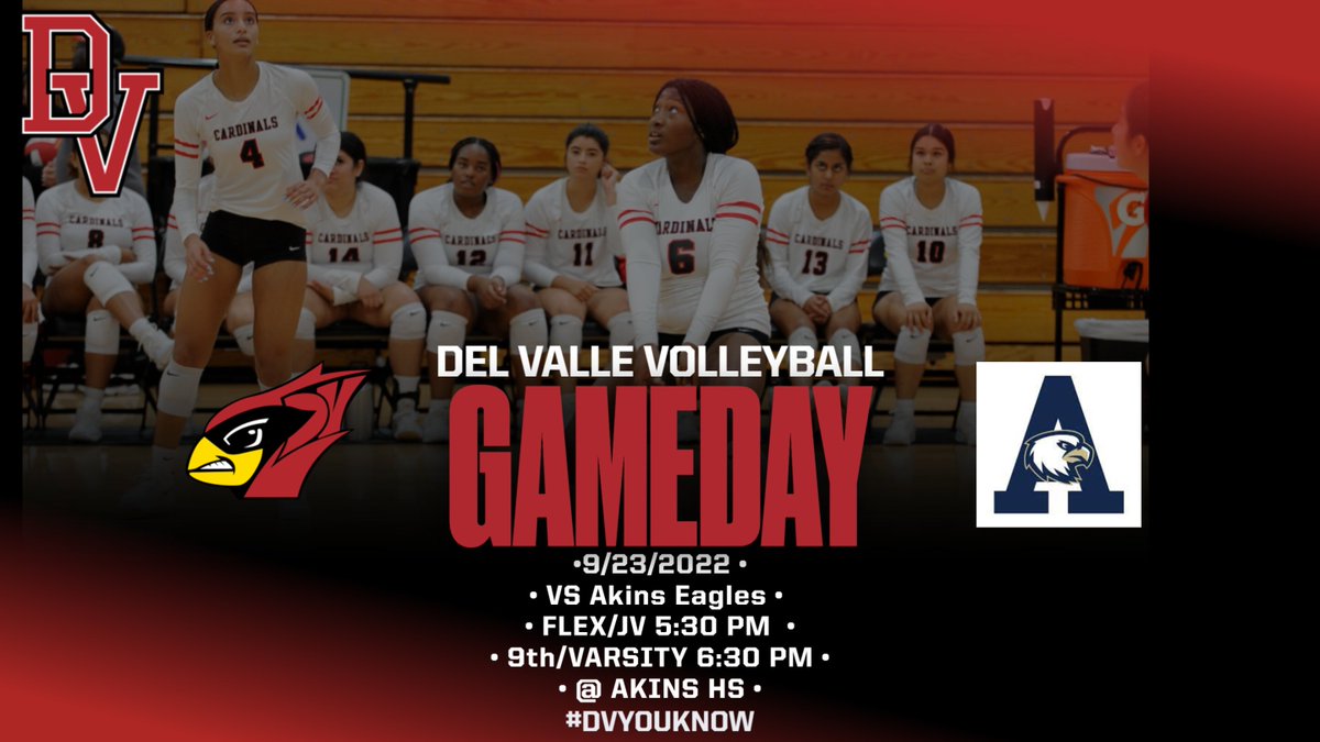 LEEETTTSSS GOOOO!! ITS GAMEDAY!! 
JV/FLEX-5:30 PM
Varsity/9th-6:30 PM
@Akins HS